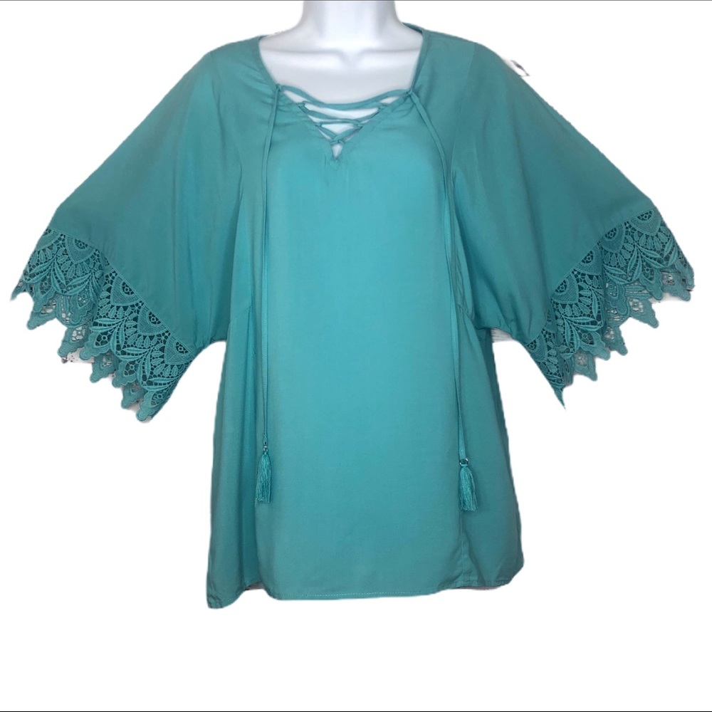 Cato EST 1946 rayon lace sleeve blouse